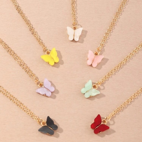 Kathrono Jewelry - 🦋 Beautiful Butterfly Pendant Necklace Available In Various Colors 🦋